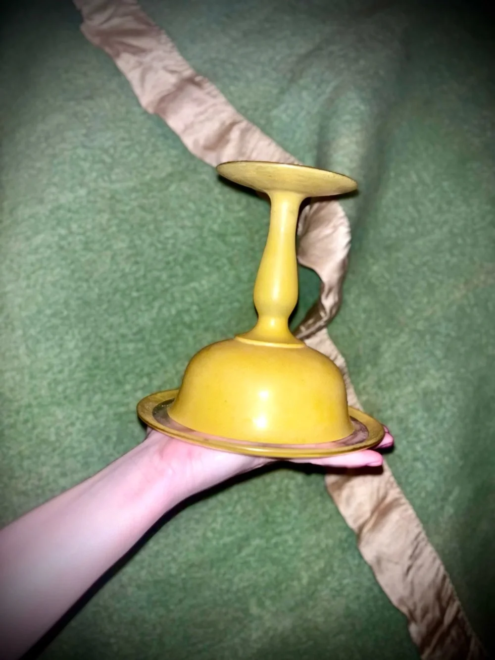 Vtg 1950s Czechoslovakian Frosted Cadmium Yellow Tango 7” Pedestal Compote
